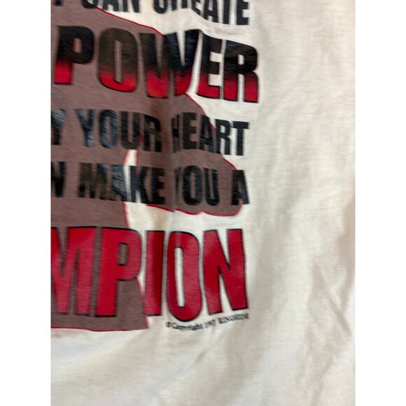 Vintage Ringside Boxing Shirt Mens Large White Power Train Champion Gym Fitness - Picture 5 of 8